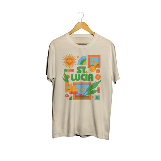 St. Lucia Art Cream T-Shirt